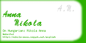 anna mikola business card